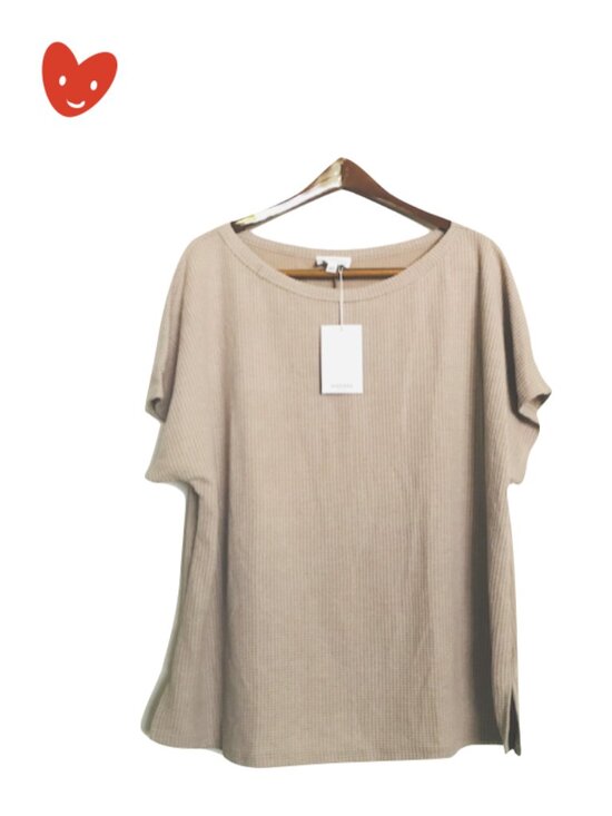 ANDREE BY UNIT Tops - 2/$29 Andree By Unit short sleeve top size 2X mocha cream waffle knit